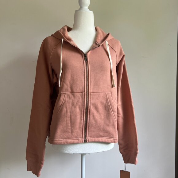 Girlfriend Collective Cropped Organic Cotton Full Zip Hoody Sweatshirt M (NWT) - Picture 1 of 13